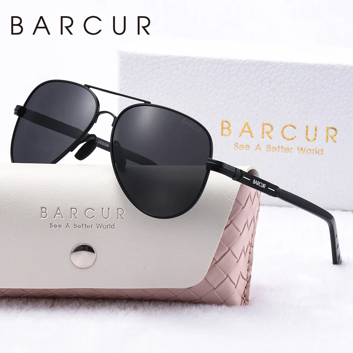 Lunettes de soleil surdimensionnées polarisées BARCUR pour femmes