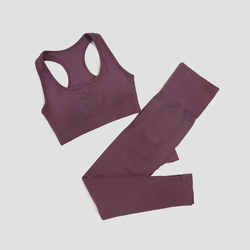 Ensemble de yoga sans couture pour femmes - Tenue de fitness en 2 pièces