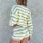 Y2K Striped Knit Sweater & Shorts Set