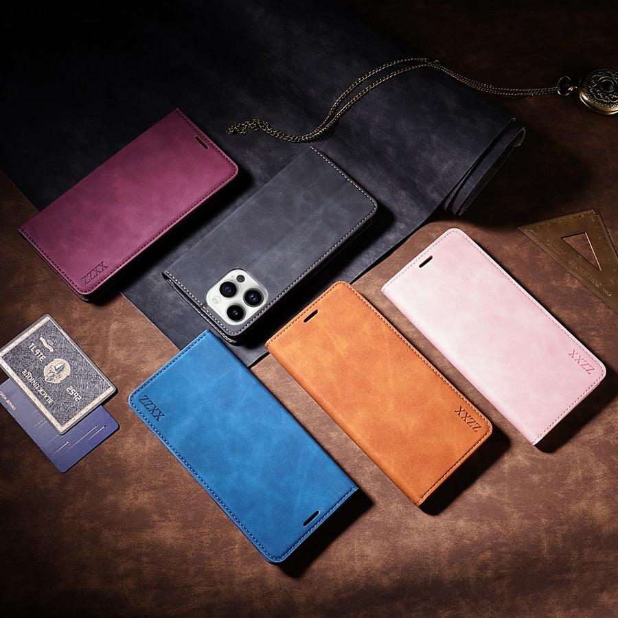 Étui portefeuille à rabat magnétique premium pour iPhone 14 Pro Max