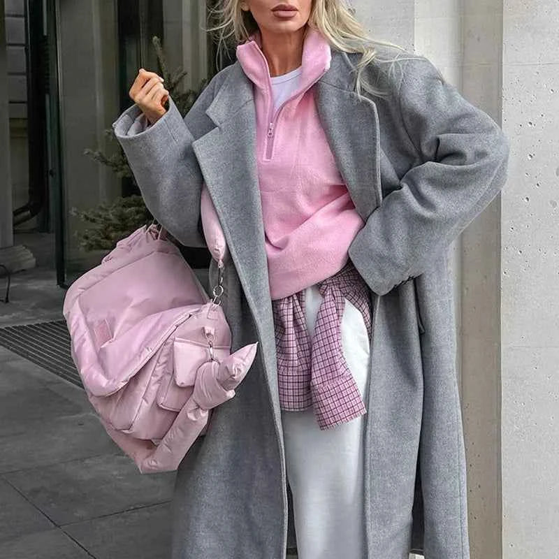 Sudadera con cremallera de forro polar de cordero CozyPink para mujer
