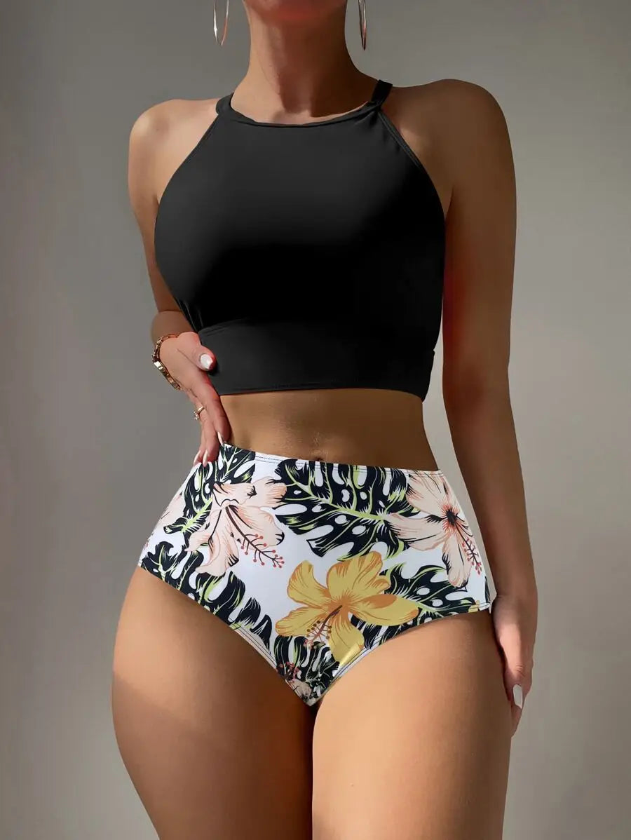 Bas de maillot de bain taille haute floral '26