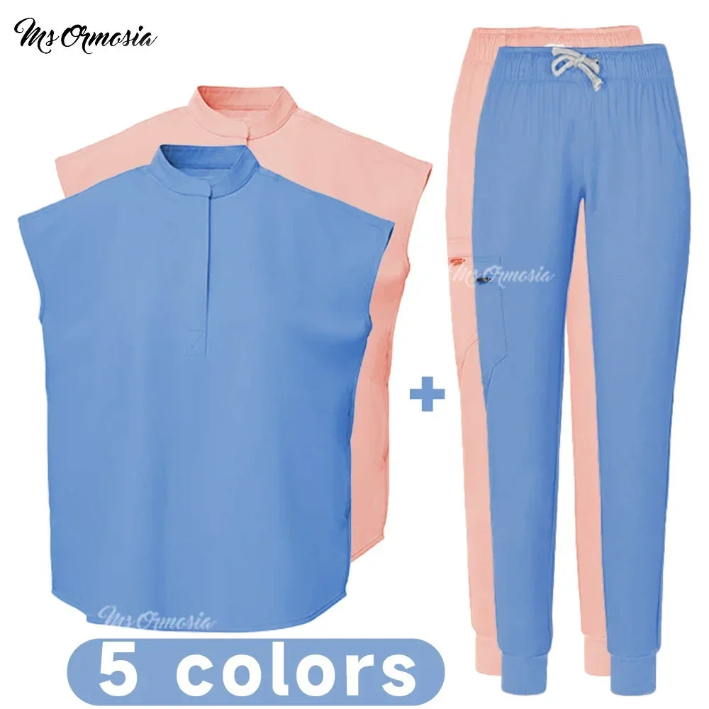 Women's Elastic Scrub Set for Medical Professionals