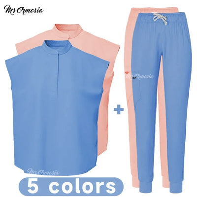 Women's Elastic Scrub Set for Medical Professionals