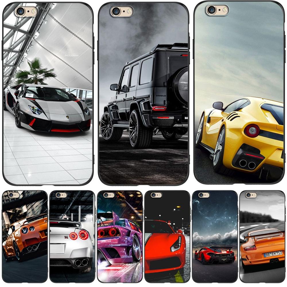 Stylish Soft Silicone Car Print Phone Case for iPhone