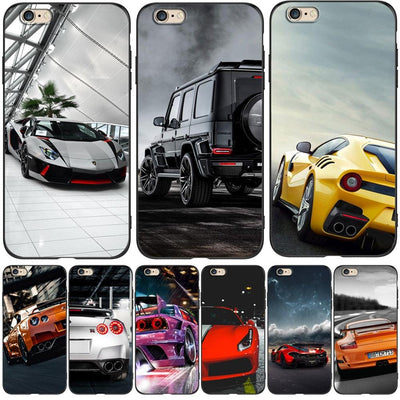 Stylish Soft Silicone Car Print Phone Case for iPhone