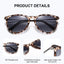Lunettes de soleil pour femmes BARCUR à imprimé léopard en forme de chat - Polarisées UV400