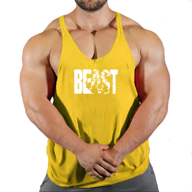 Camiseta sin mangas de algodón para hombre - Chaleco de rendimiento