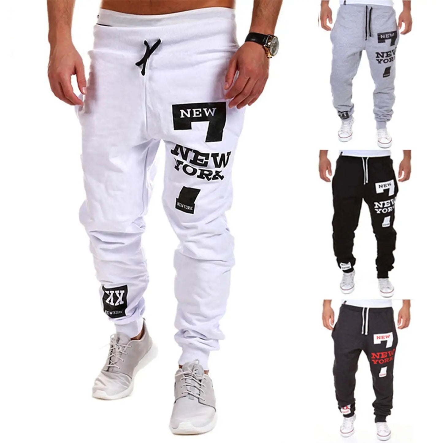 Men's Active Sweatpants with Drawstring and Elastic Waist