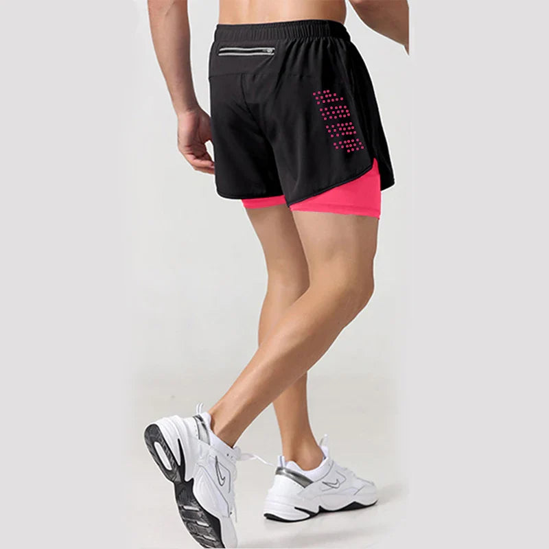 Shorts de course 2 en 1 pour hommes à séchage rapide