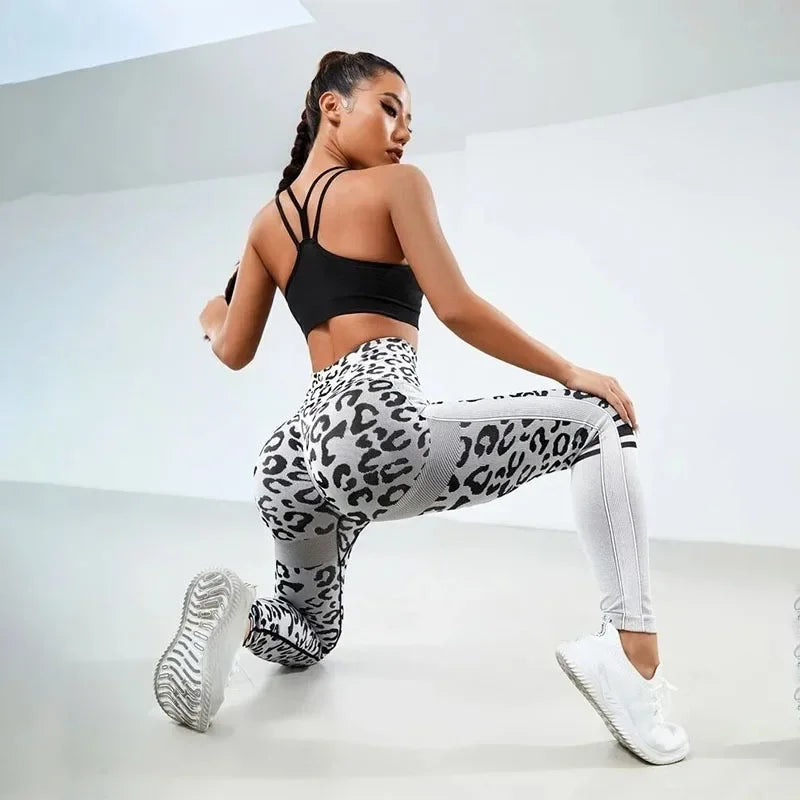 Leggings Sin Costuras con Estampado de Leopardo