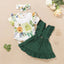 Three-Piece Girls Cotton Set: Romper, Skirt & Headband