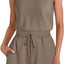 Sporty Fitness Vest Jumpsuit Shorts Set