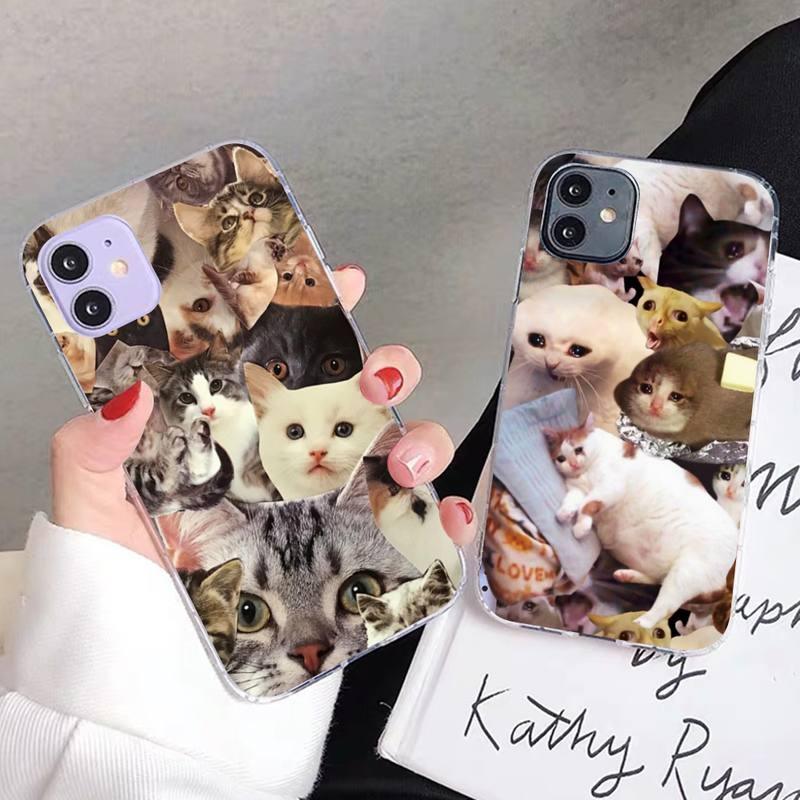 Coque de téléphone Memes de chat qui pleure pour iPhone 7 et 8