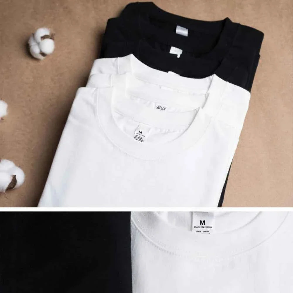 Paquete de 2 camisetas de algodón blancas unisex de corte holgado