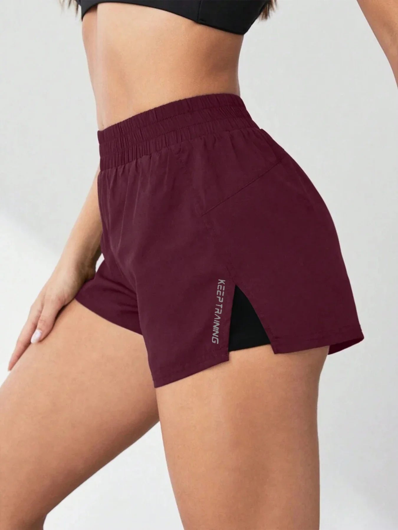 Pantalones Cortos de Yoga Falsos de Dos Piezas para Mujeres