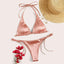 Ensemble de bikini brésilien en satin luxe ShimmerWave
