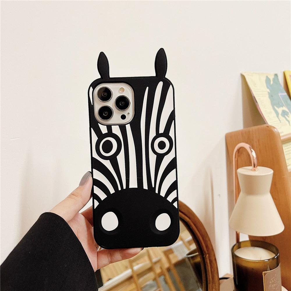 Cute 3D Cartoon Dog Silicone Phone Case for iPhone