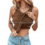 Summer Ribbed Tank Top with Built-In Bra Pads