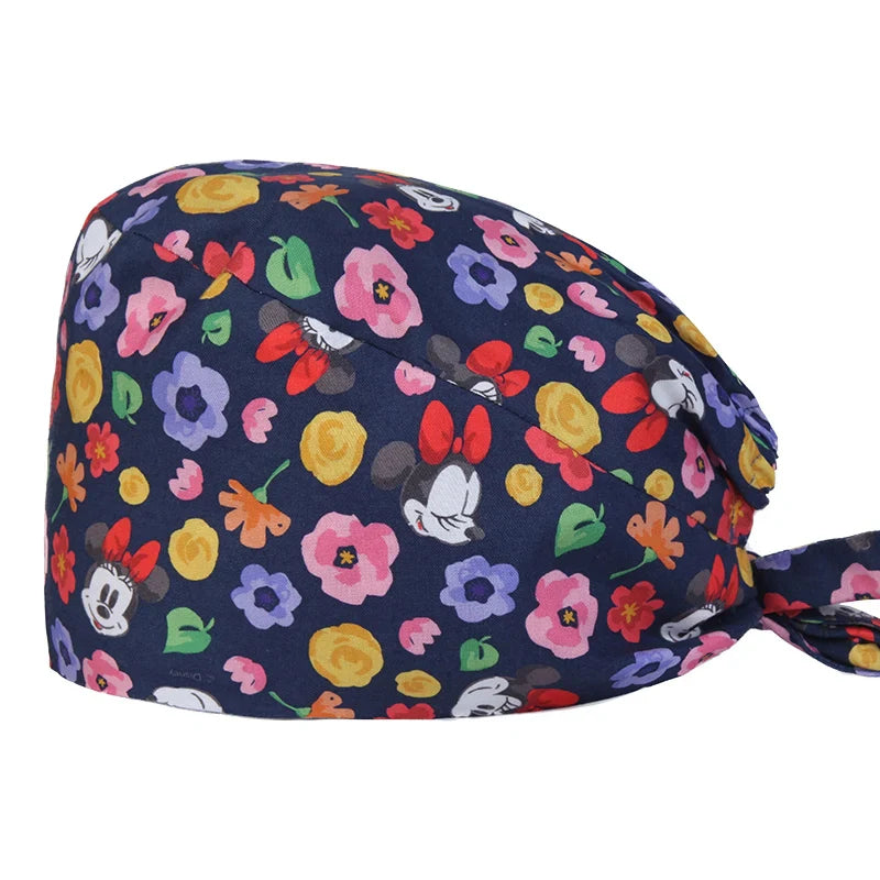 Gorros Quirúrgicos con Estampado de Osito para Cabello Largo