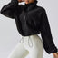Sudadera con cremallera PolarFleece para mujer - Top corto acogedor