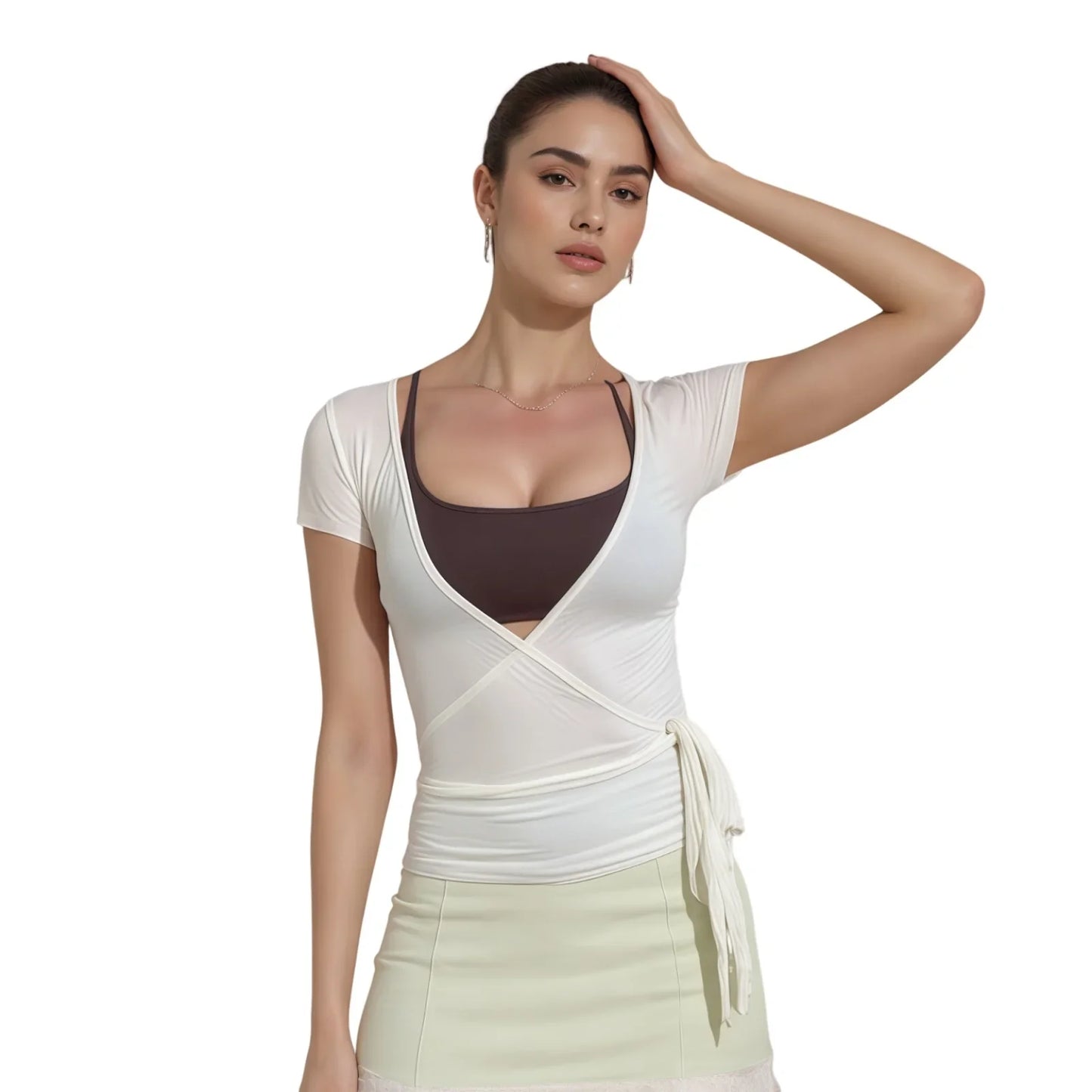 Crop Top V Neck Chic pour Femmes