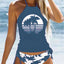 GlamWave Women's Tied Halter Tankini Set