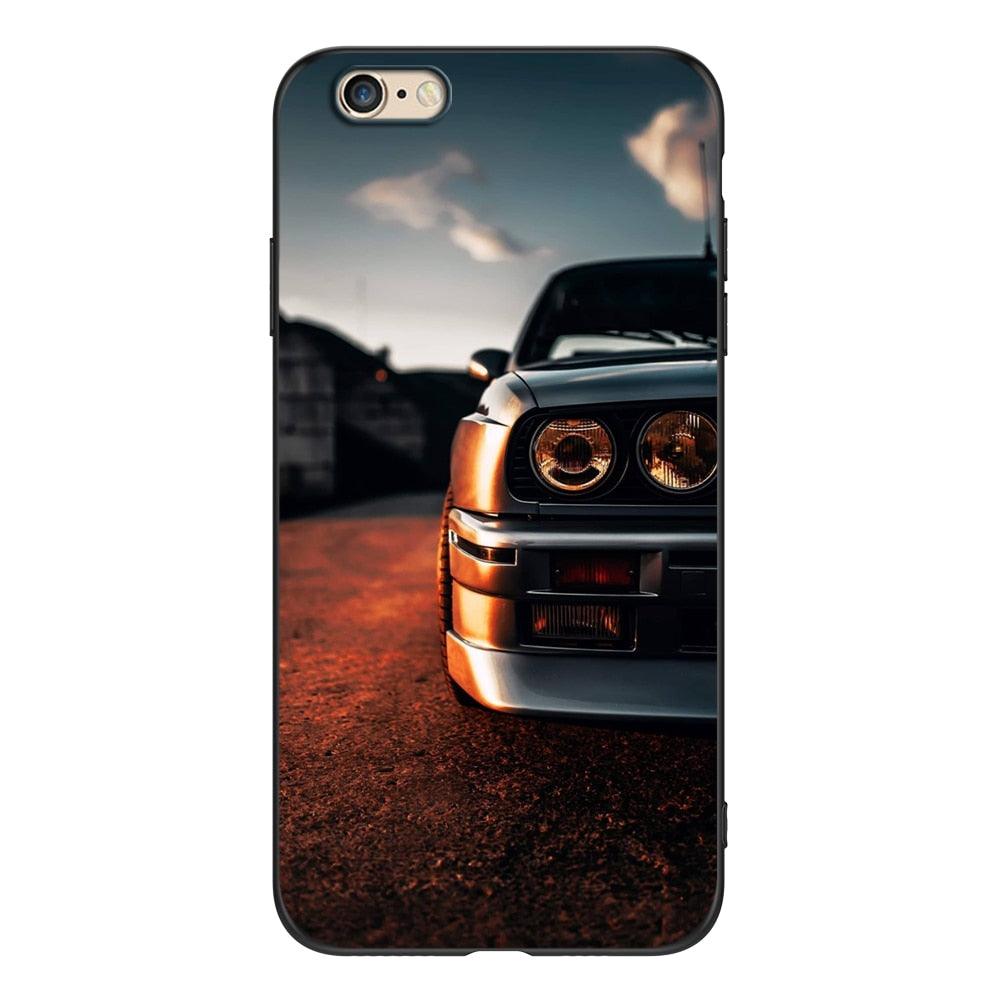 Stylish Soft Silicone Car Print Phone Case for iPhone