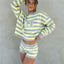 Y2K Striped Knit Sweater & Shorts Set