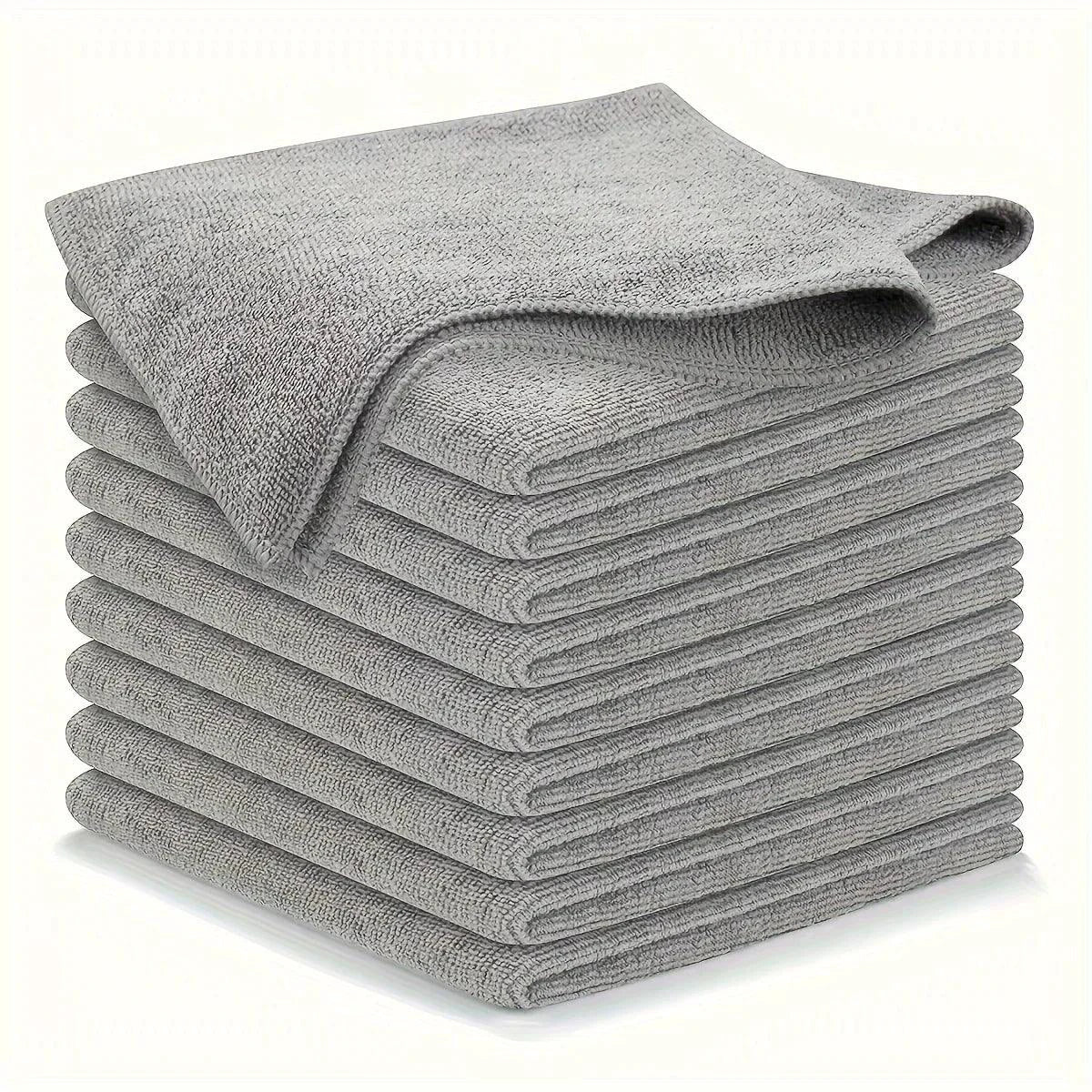 Juego de Toallas de Cocina de Microfibra Ultra Fina Gris Claro - 5/10/20 pcs