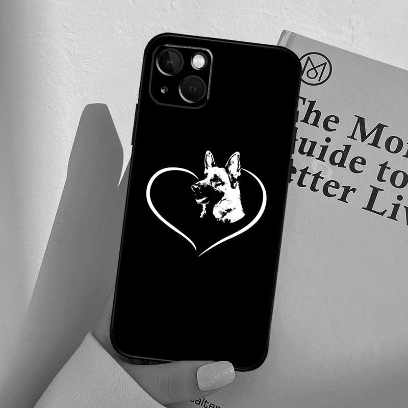 Cartoon German Shepherd Phone Case for iPhone Models