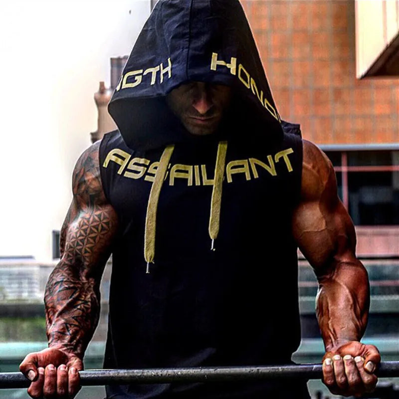 Camiseta sin mangas con capucha premium