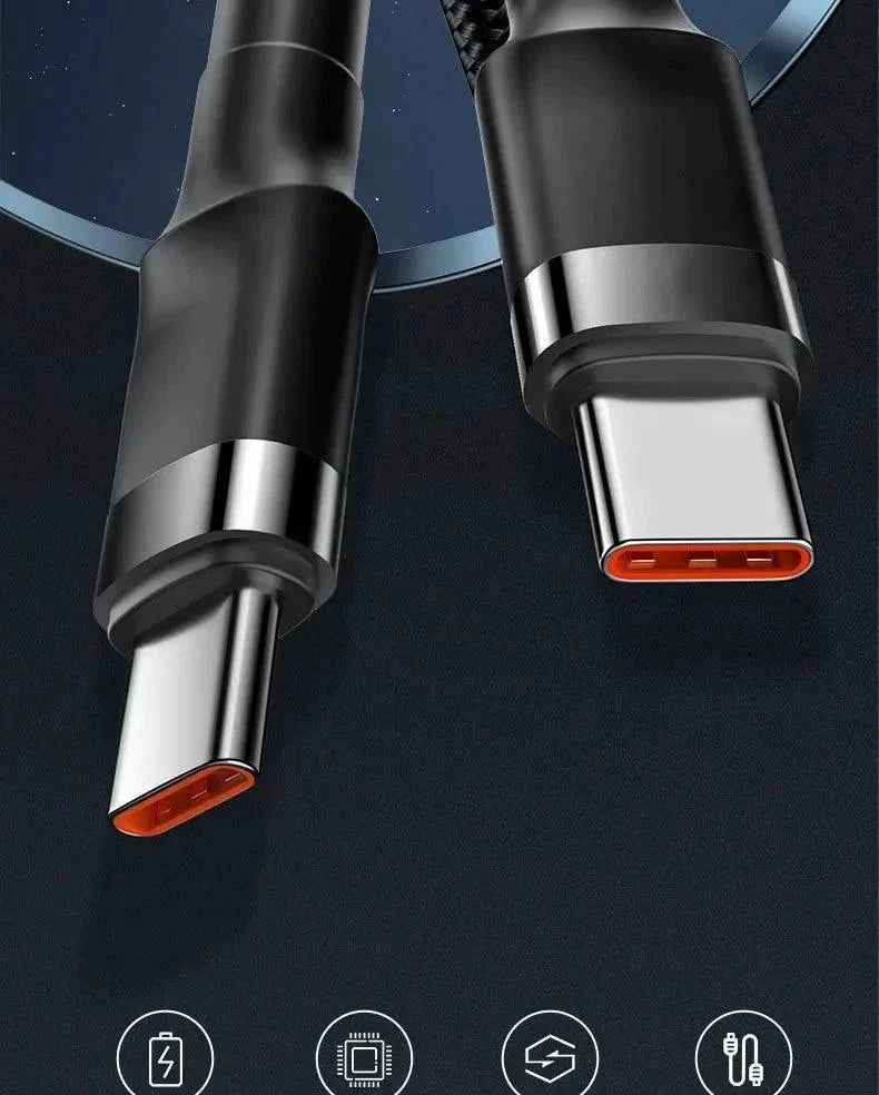 PD 120W Super Charging USB Type-C Cable for Fast Charging