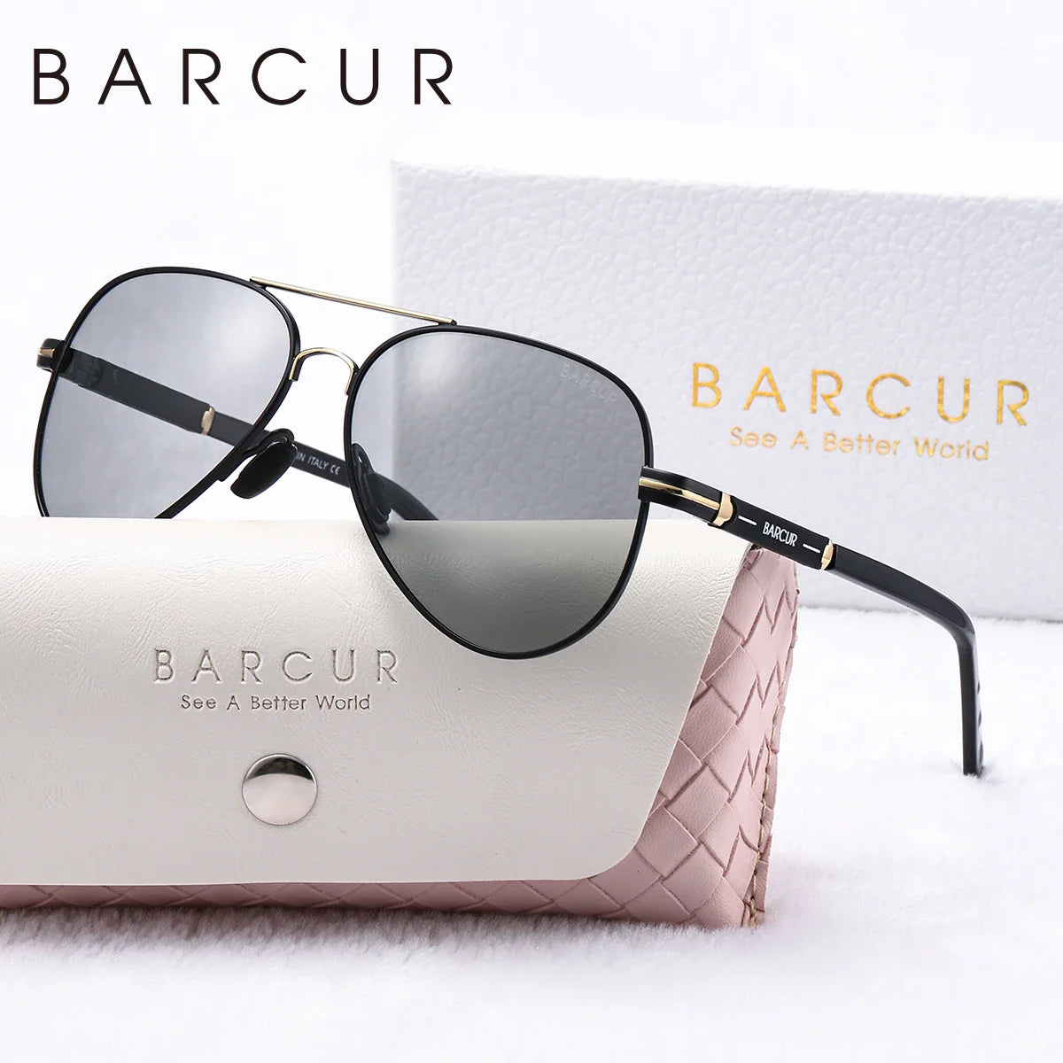 Lunettes de soleil surdimensionnées polarisées BARCUR pour femmes