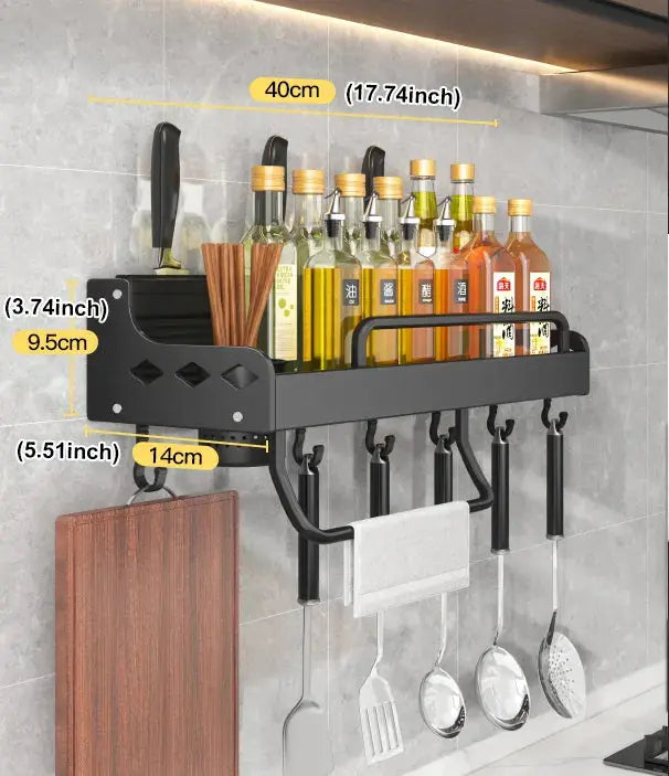 Wall-Mounted Spice Rack Organizer