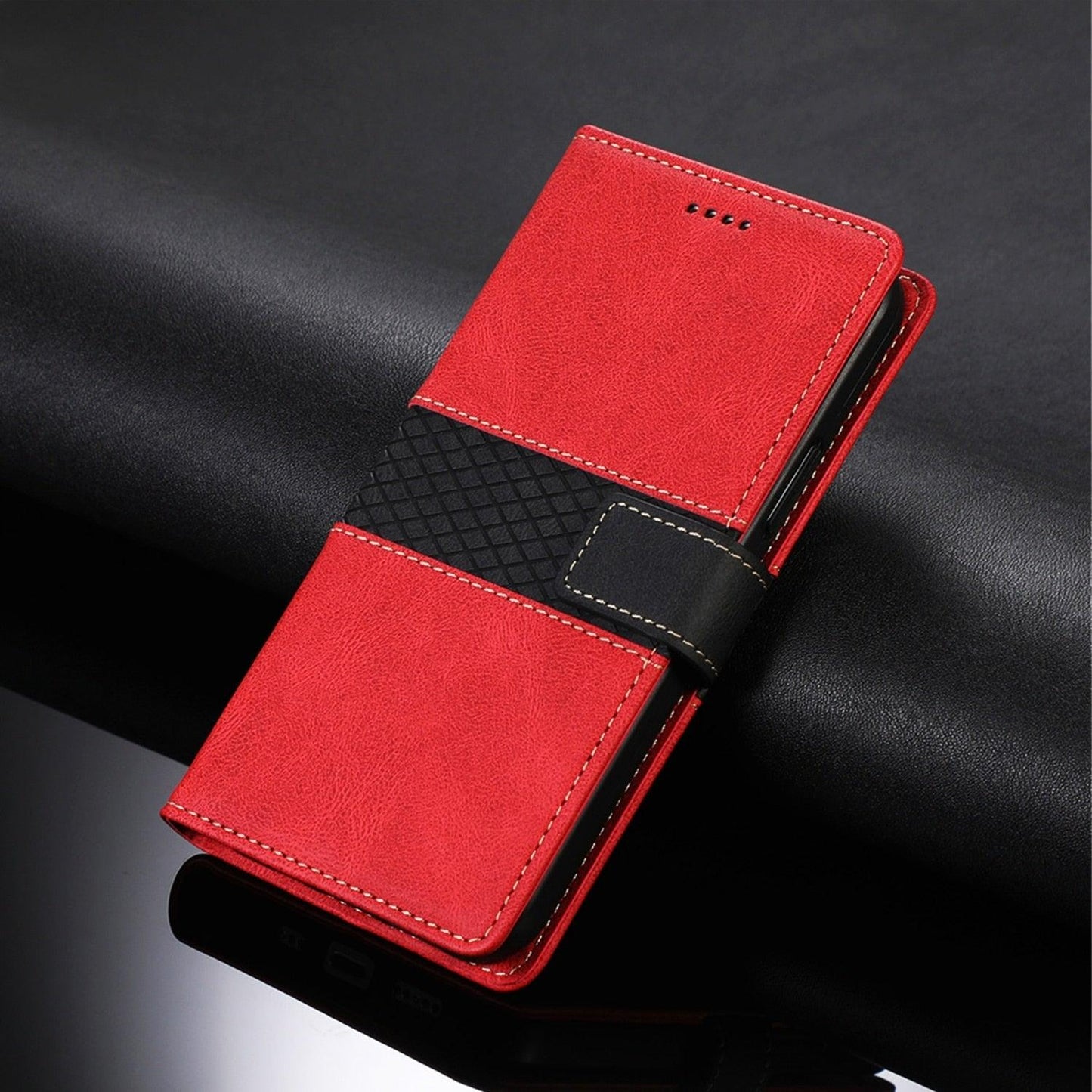 Étui à rabat magnétique en cuir de luxe pour la série iPhone