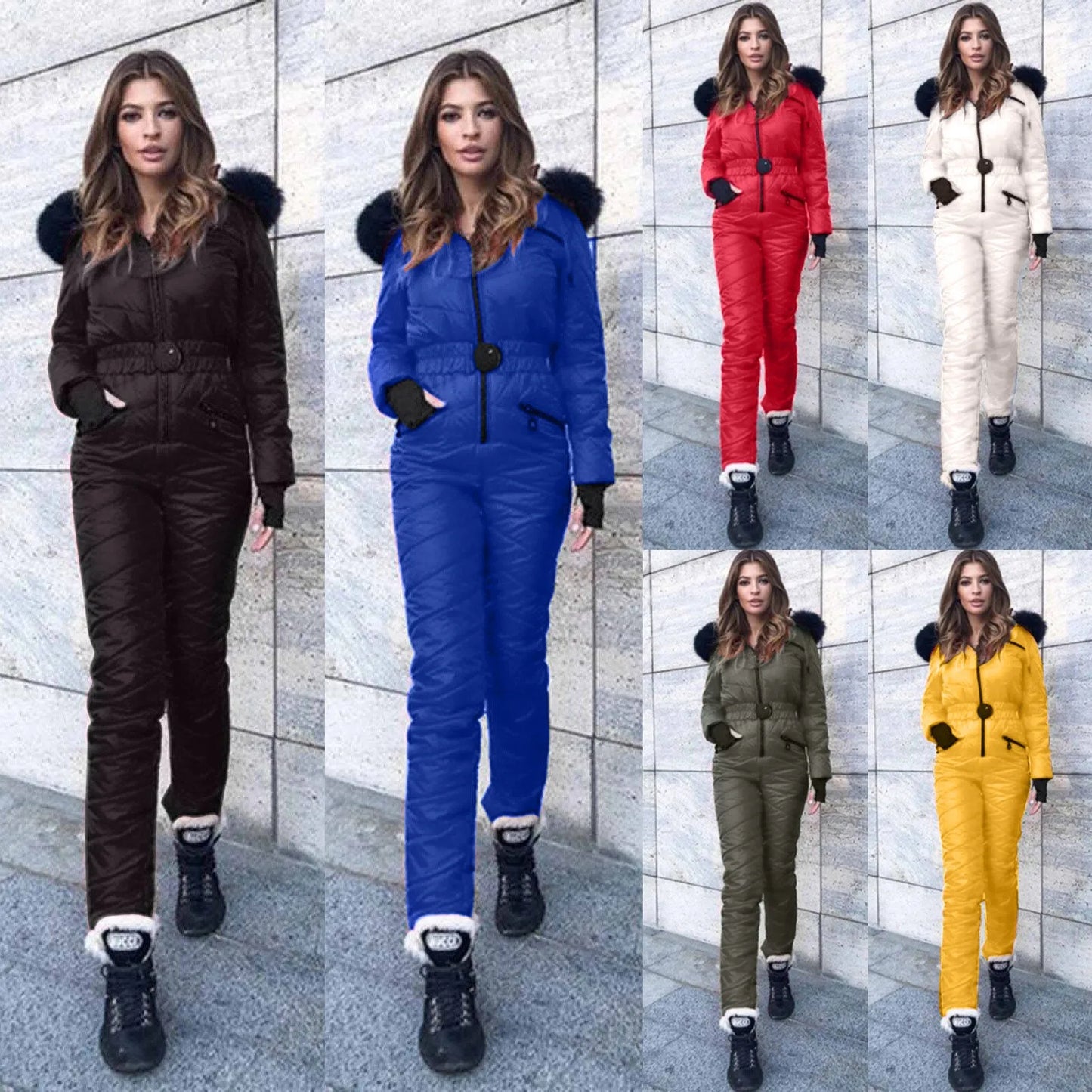 Women's Premium Ski Wear Hoodie Jacket One-Piece