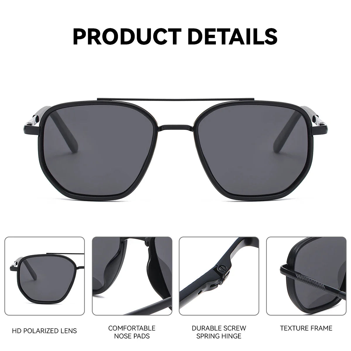 BARCUR Trendy Polarized Sunglasses with UV400 Protection