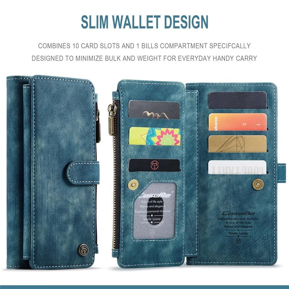 Vintage Leather Wallet Case for iPhone 11-14 Pro Max Mini