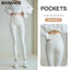 BIVIGAOS Women's Sharkskin Leggings - White