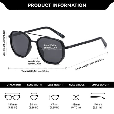 BARCUR Trendy Polarized Sunglasses with UV400 Protection