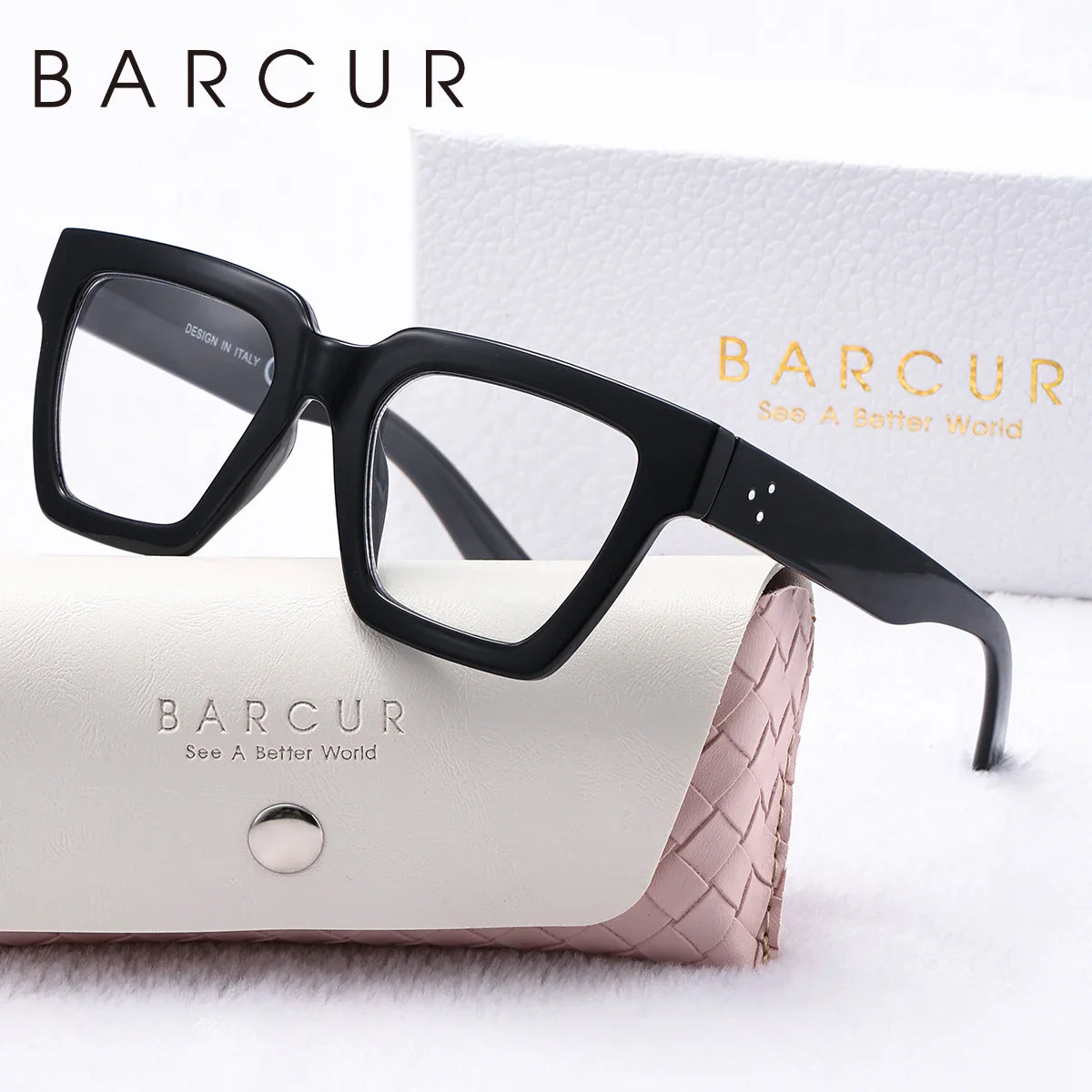 Lunettes de lecture roses élégantes BARCUR pour hommes et femmes