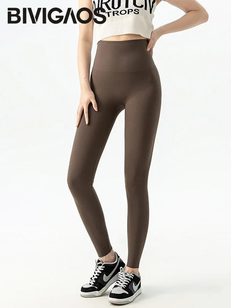 BIVIGAOS Sharkskin Seamless Leggings for Women
