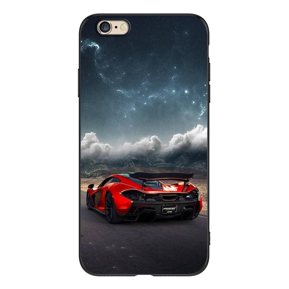Stylish Soft Silicone Car Print Phone Case for iPhone