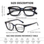 Lunettes de lecture carrées tendance BARCUR - Protection contre la lumière bleue