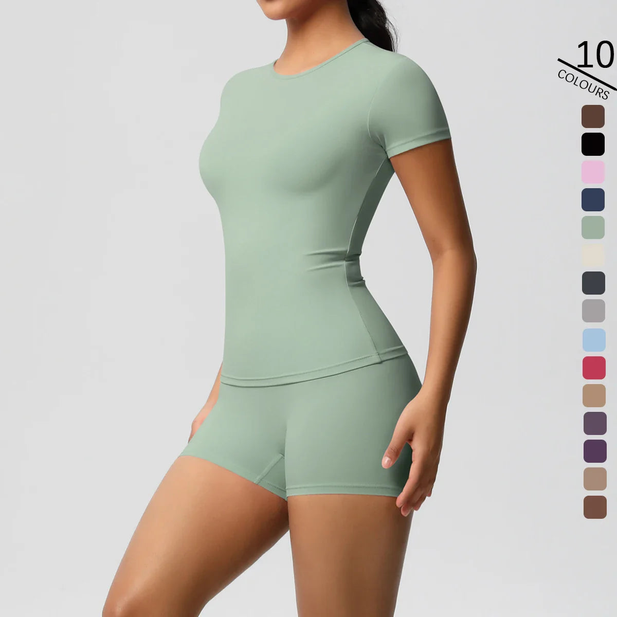Conjunto de Leggings y Top de Gimnasio de Secado Rápido de 2 Piezas