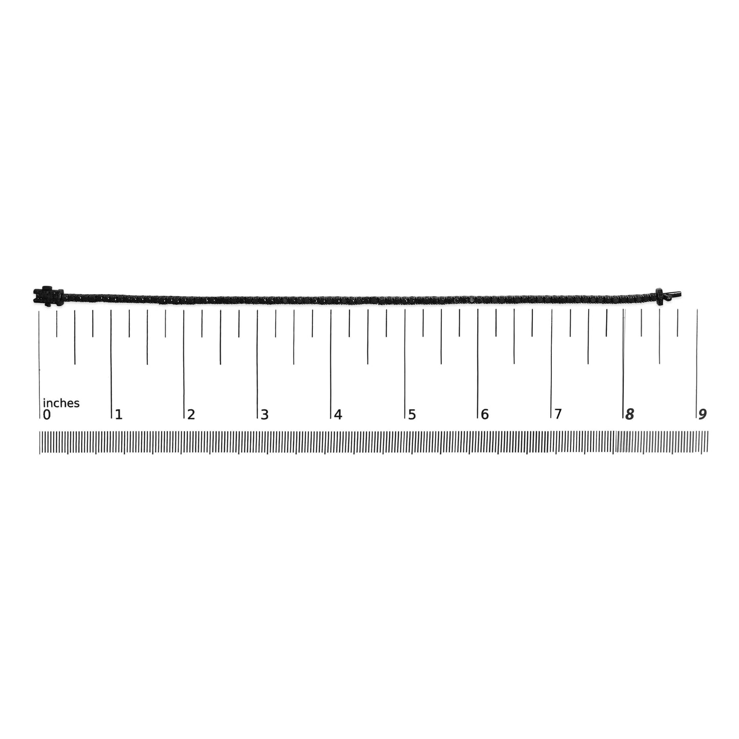 Pulsera de Tenis de Diamantes Negros Baño de Rodio Negro en Plata de Ley .925