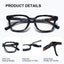 Lunettes de lecture carrées tendance BARCUR - Protection contre la lumière bleue