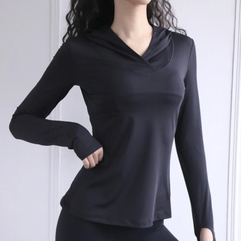 BreatheFit Sudadera de Yoga de Manga Larga para Mujer
