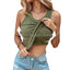 Summer Ribbed Tank Top with Built-In Bra Pads